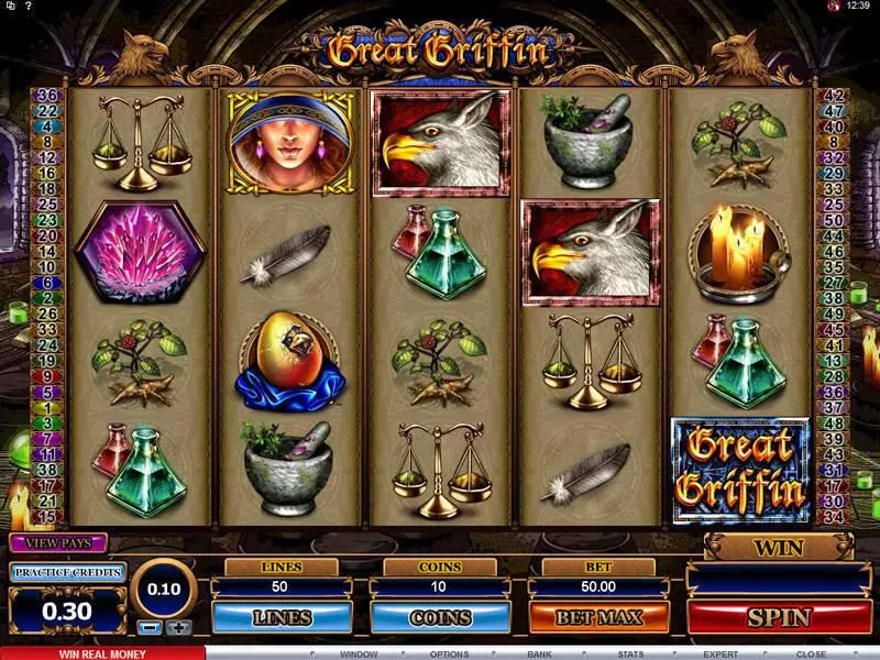 Main Screen Reels - Microgaming Great Griffin Slot