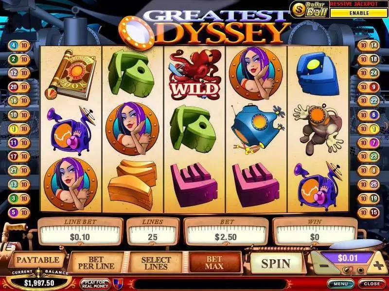 Main Screen Reels - PlayTech Greatest Odyssey Slot