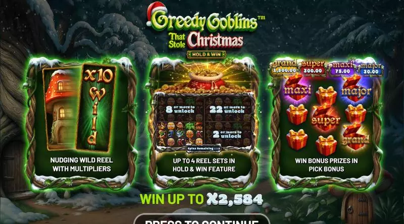 Info and Rules - BetSoft Greedy Goblins That Stole Christmas Slot