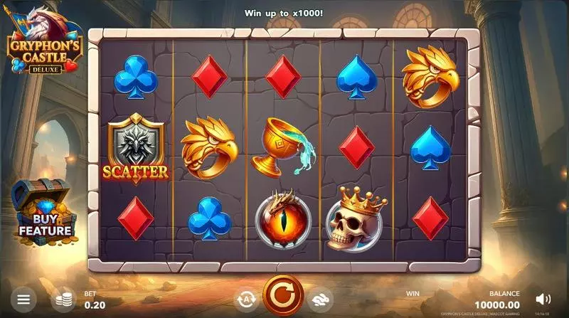 Main Screen Reels - Mascot Gaming Gryphon`s Castle Deluxe Slot