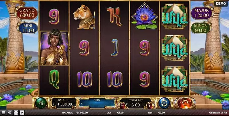 Main Screen Reels - Red Rake Gaming Guardian of Ra Slot