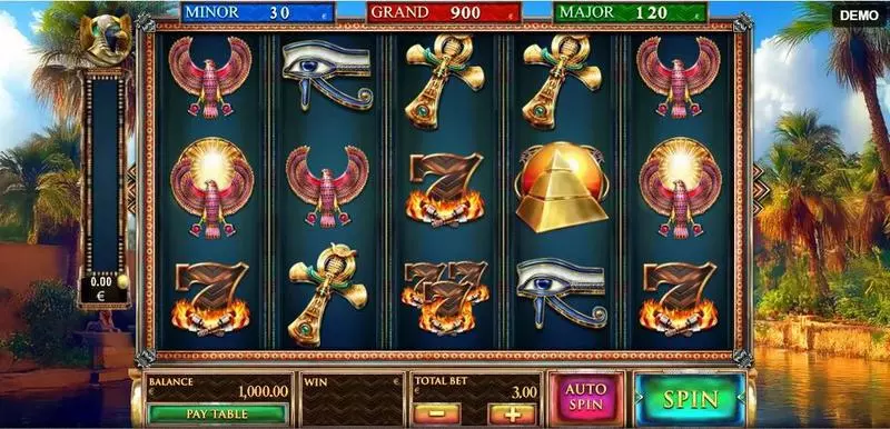 Main Screen Reels - Red Rake Gaming Guardians of Luxor 3 Slot