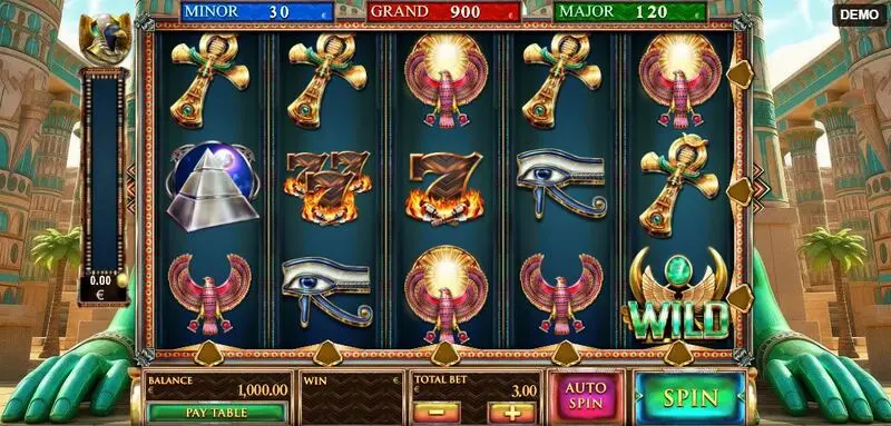 Main Screen Reels - Red Rake Gaming Guardians of Luxor 4 Slot