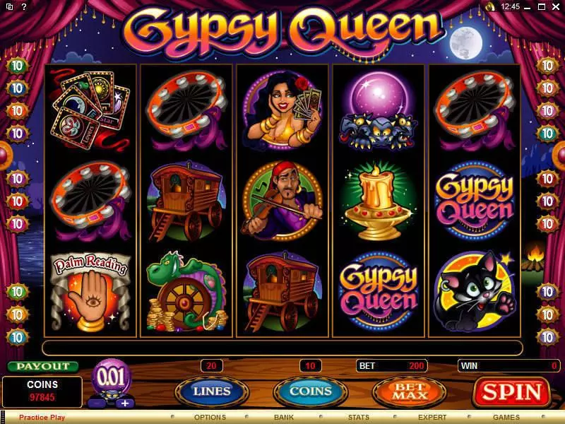 Main Screen Reels - Microgaming Gypsy Queen Slot
