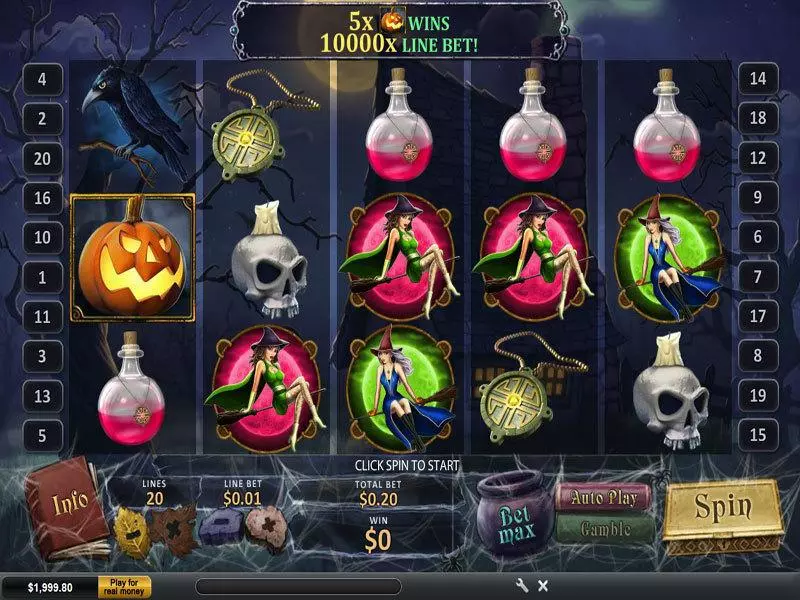 Main Screen Reels - PlayTech Halloween Fortune Slot