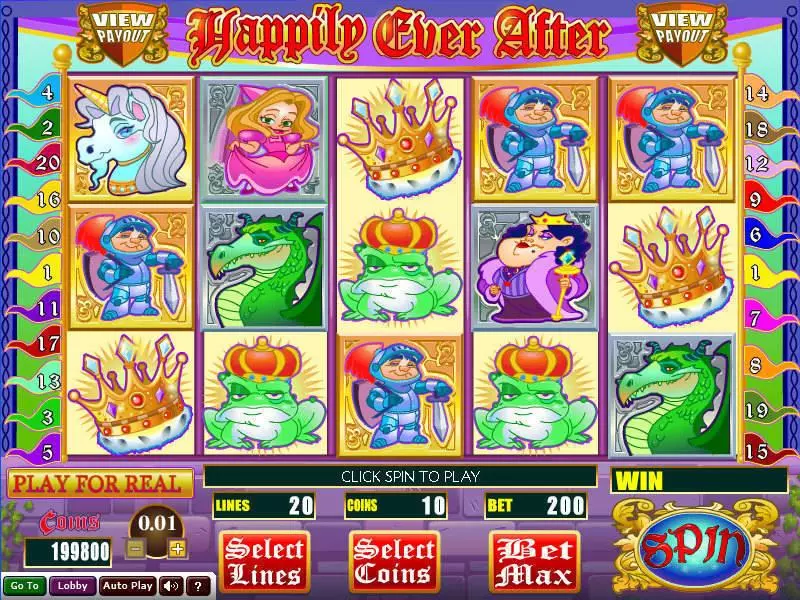 Main Screen Reels - Wizard Gaming Happily Ever After Slot