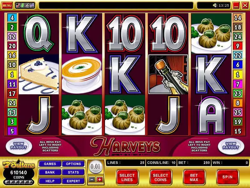 Main Screen Reels - Microgaming Harveys Slot