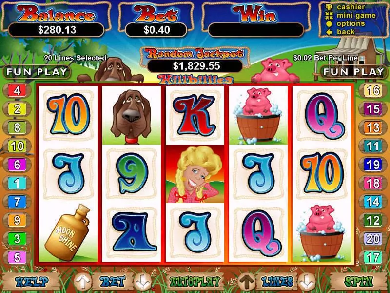 Main Screen Reels - RTG Hillbillies Slot