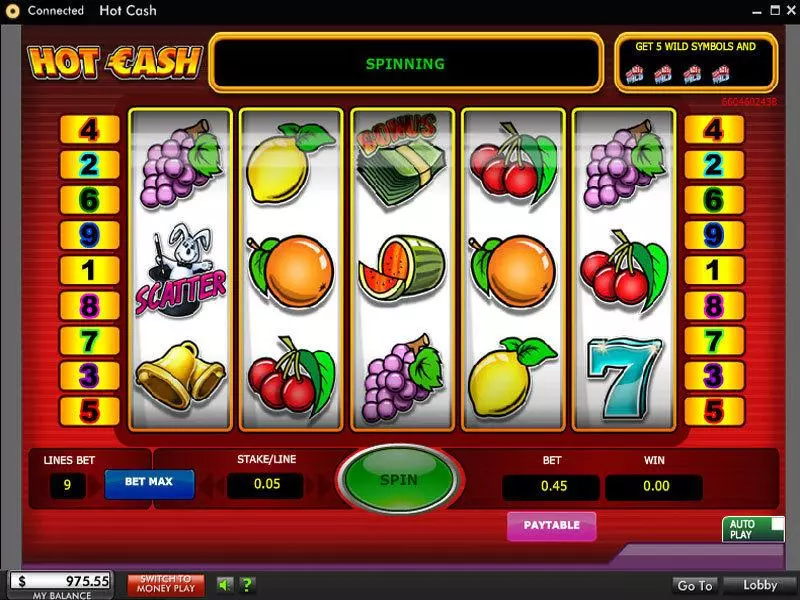 Main Screen Reels - 888 Hot Cash Slot