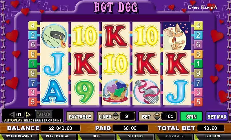 Main Screen Reels - CryptoLogic Hot Dog Slot