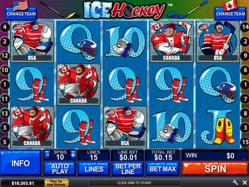 Main Screen Reels - PlayTech Ice Hockey Slot