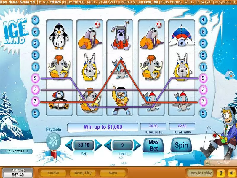 Main Screen Reels - NeoGames Ice Land Slot