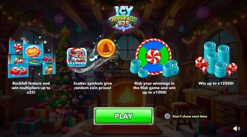 Introduction Screen - Mascot Gaming Icy Rockfall X25 Slot