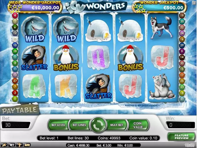 Main Screen Reels - NetEnt Icy Wonders Slot