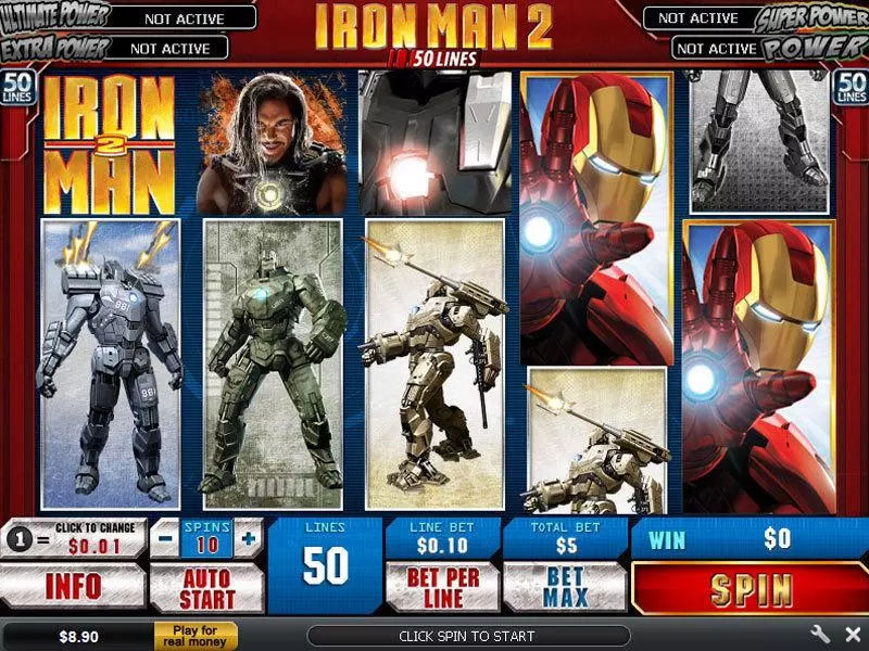 Main Screen Reels - PlayTech Iron Man 2 50 Line Slot