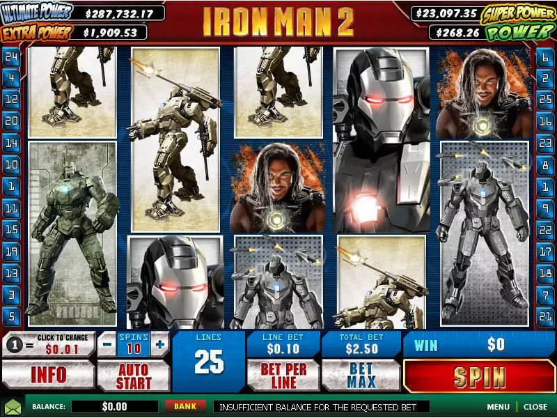 Main Screen Reels - PlayTech Iron Man 2 Slot