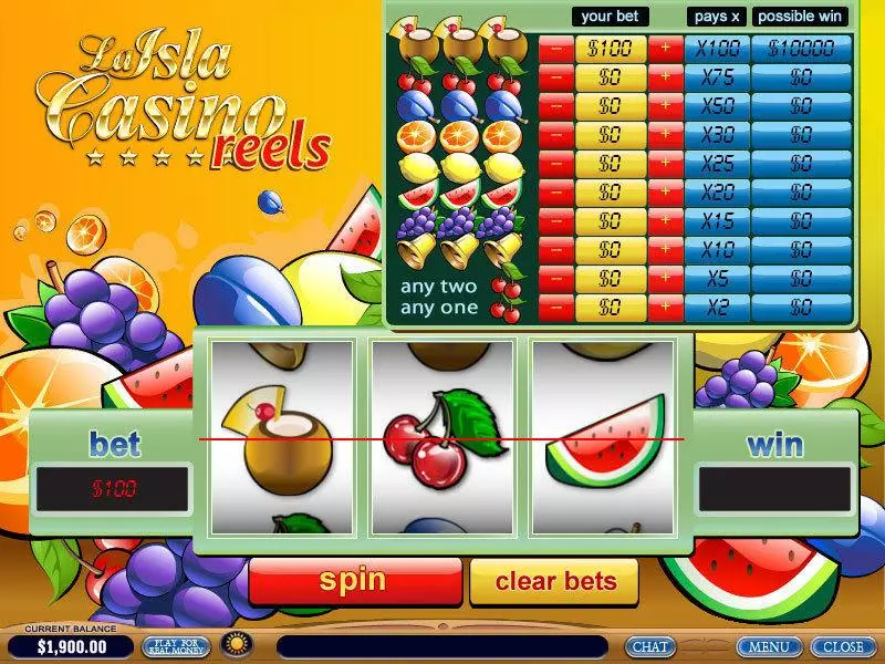 Main Screen Reels - PlayTech Isla Bonita Reels Slot