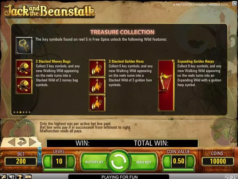 Bonus 1 - NetEnt Jack and the Beanstalk Slot
