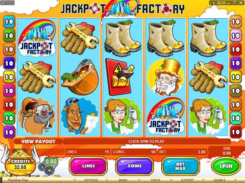 Main Screen Reels - Microgaming Jackpot Factory Slot