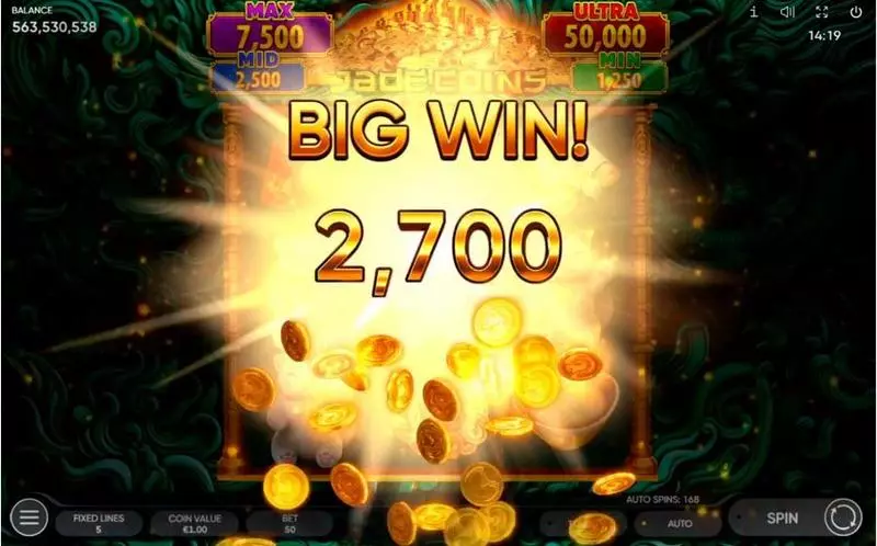 Winning Screenshot - Endorphina Jade Coins Slot