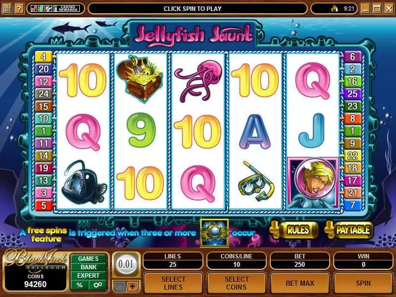 Main Screen Reels - Microgaming Jellyfish Jaunt Slot