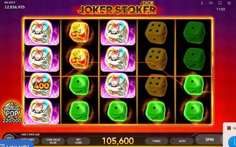 Main Screen Reels - Endorphina Joker Stoker Dice Slot