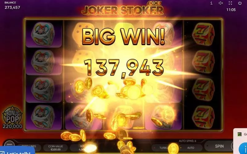 Winning Screenshot - Endorphina Joker Stoker Dice Slot