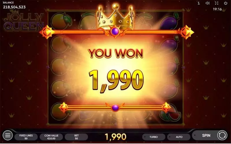 Winning Screenshot - Endorphina Jolly Queen Slot