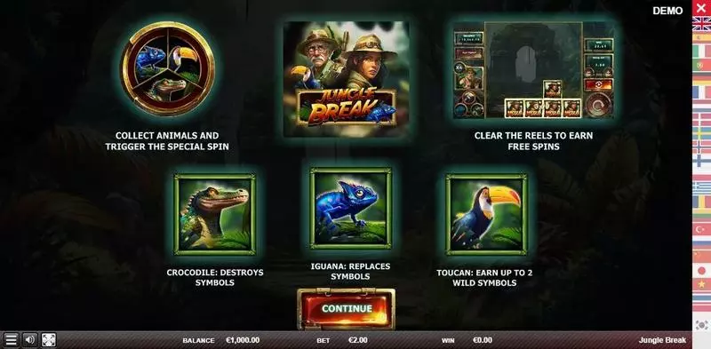 Info and Rules - Red Rake Gaming Jungle Break Slot