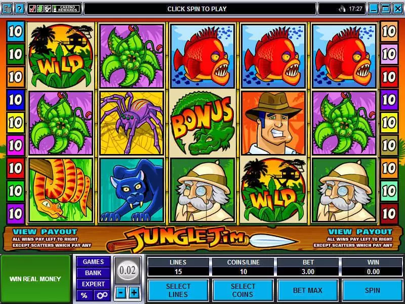Main Screen Reels - Microgaming Jungle Jim Slot