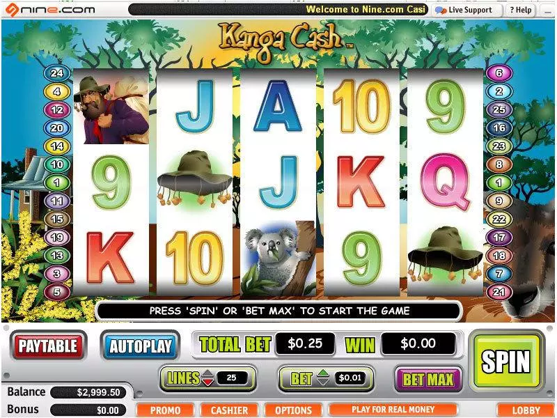 Main Screen Reels - Vegas Technology Kanga Cash Slot