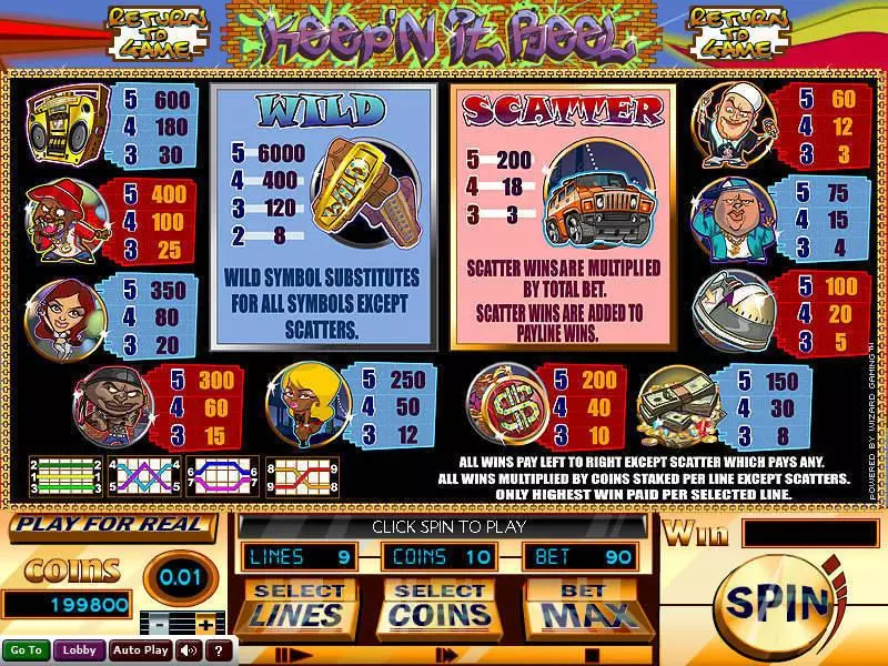 Info and Rules - Wizard Gaming Keep'N It Reel Slot