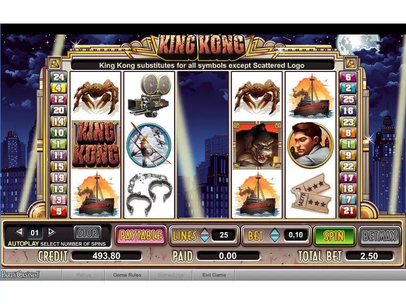 Main Screen Reels - bwin.party King Kong Slot