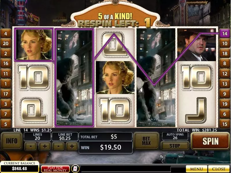Bonus 1 - PlayTech King Kong Slot