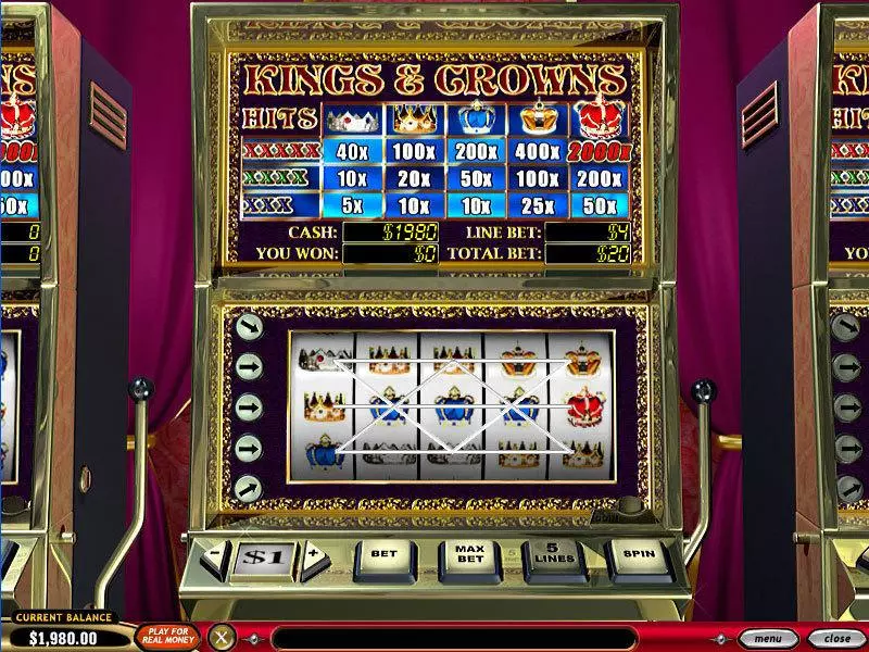 Main Screen Reels - PlayTech Kings and Crowns Slot