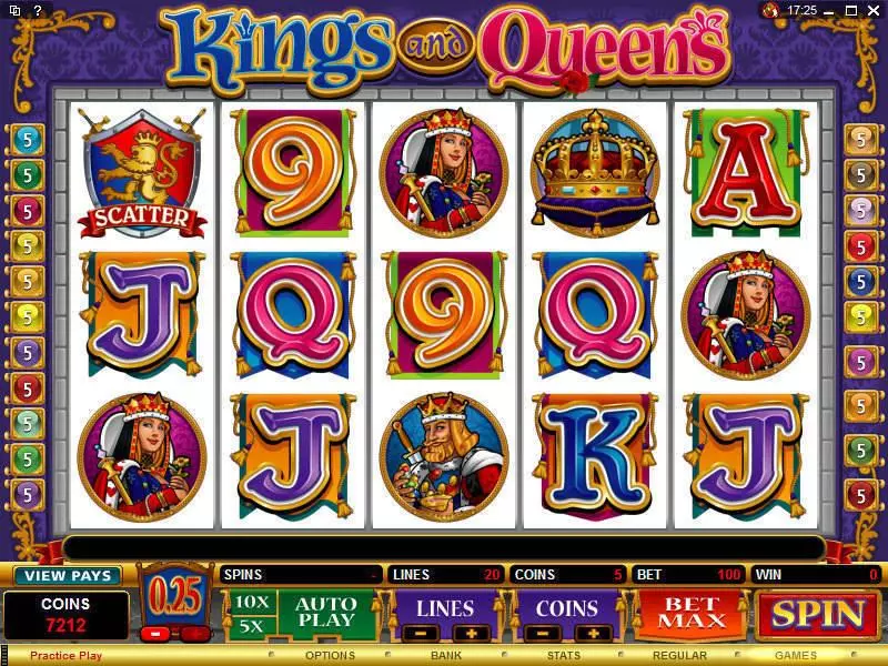 Main Screen Reels - Microgaming Kings and Queens Slot