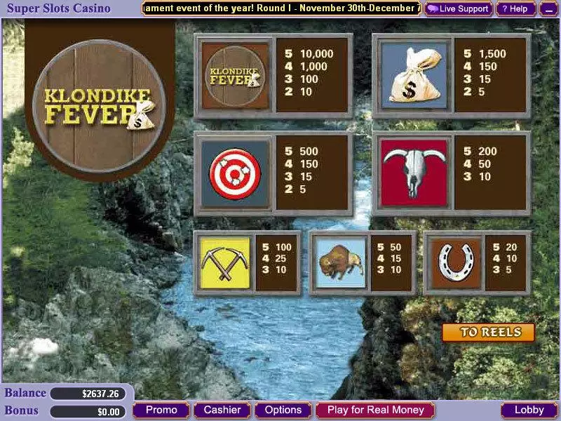 Info and Rules - Vegas Technology Klondike Fever Slot