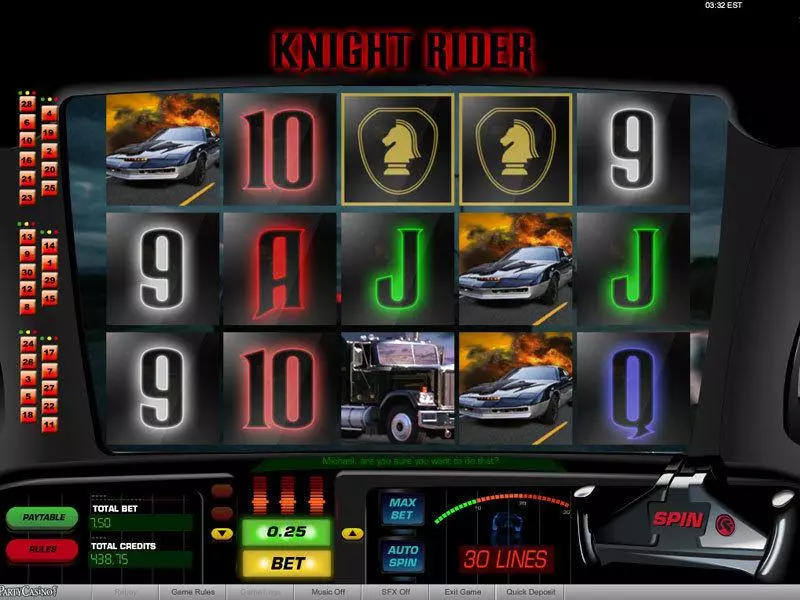Main Screen Reels - bwin.party Knight Rider Slot