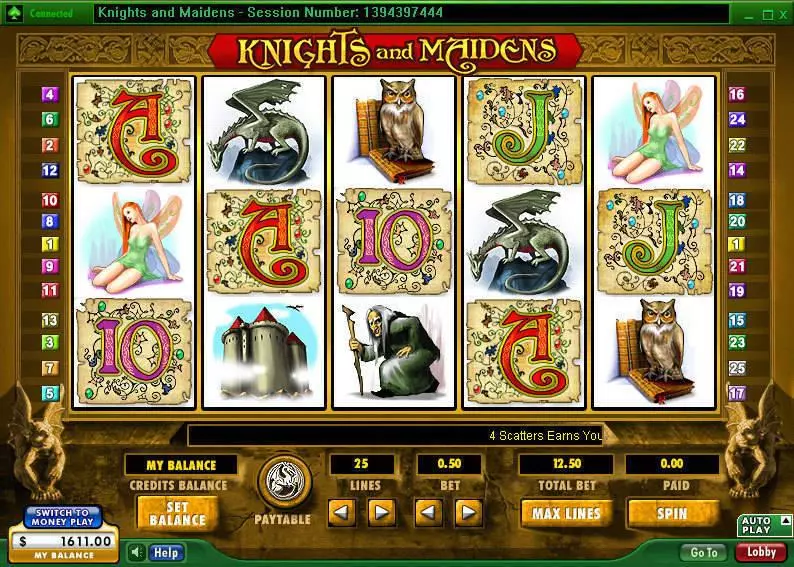 Main Screen Reels - 888 Knights and Maidens Slot
