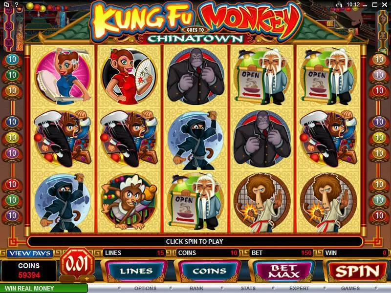 Main Screen Reels - Microgaming Kung Fu Monkey Slot