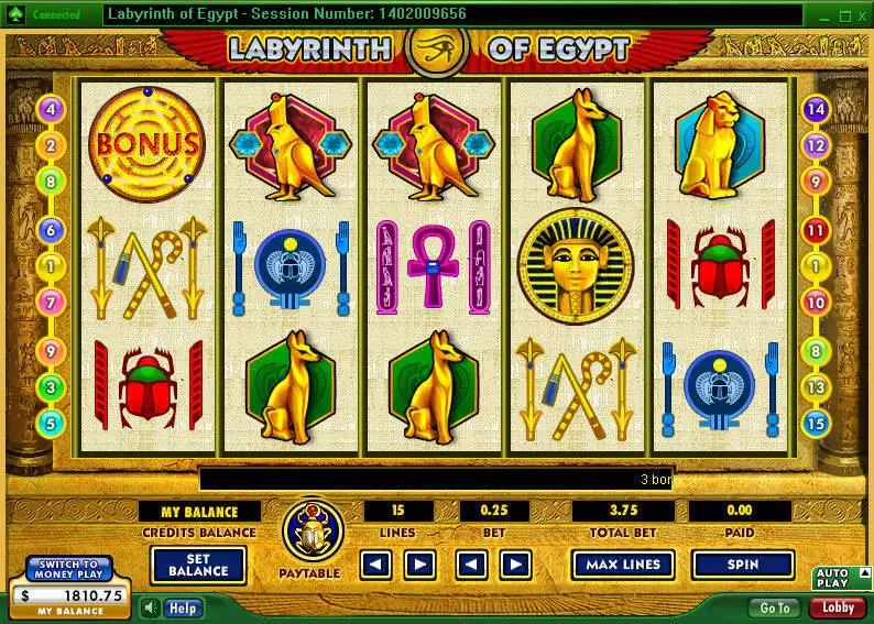 Main Screen Reels - 888 Labyrinth of Egypt Slot
