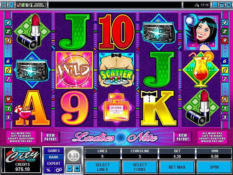 Main Screen Reels - Microgaming Ladies Nite Slot