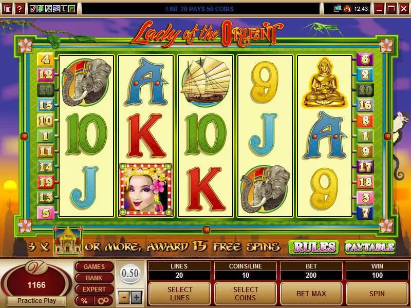 Main Screen Reels - Microgaming Lady of the Orient Slot