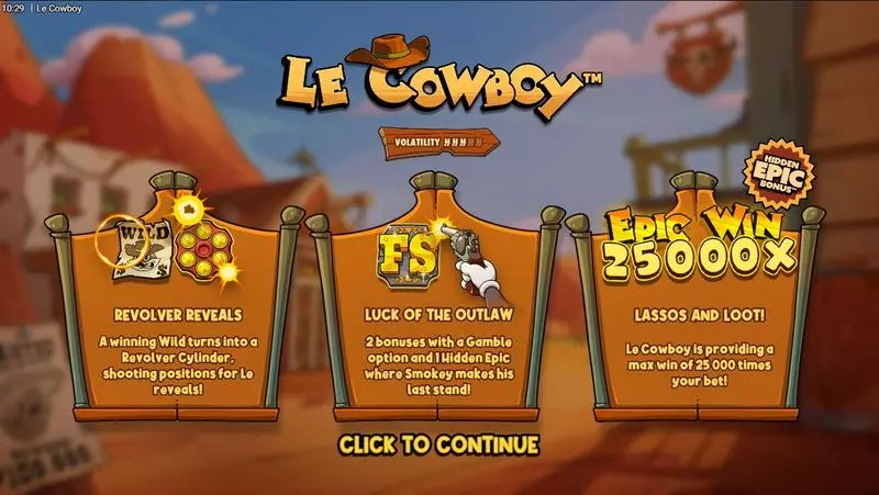 Info and Rules - Hacksaw Gaming Le Cowboy Slot