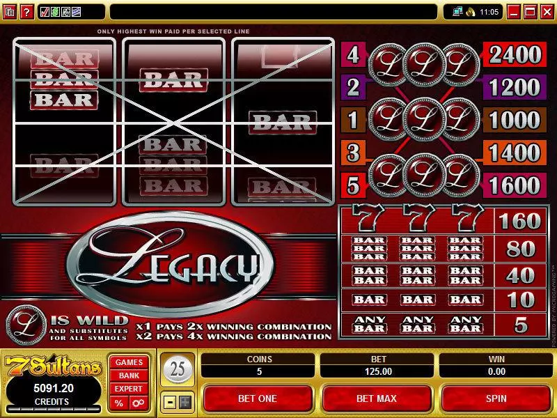 Main Screen Reels - Microgaming Legacy Mini Slot