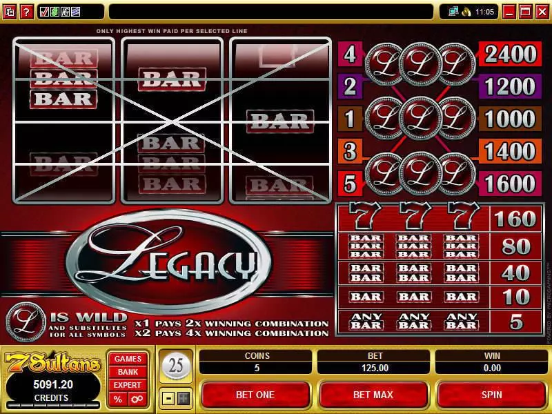 Main Screen Reels - Microgaming Legacy Slot