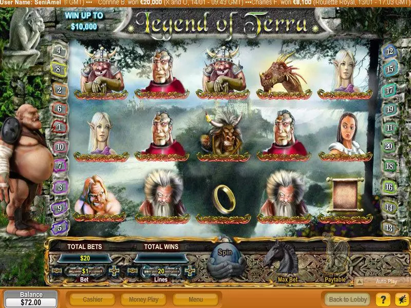 Main Screen Reels - NeoGames Legend of Terra Slot