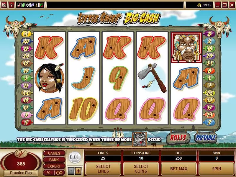 Main Screen Reels - Microgaming Little Chief Big Cash Slot