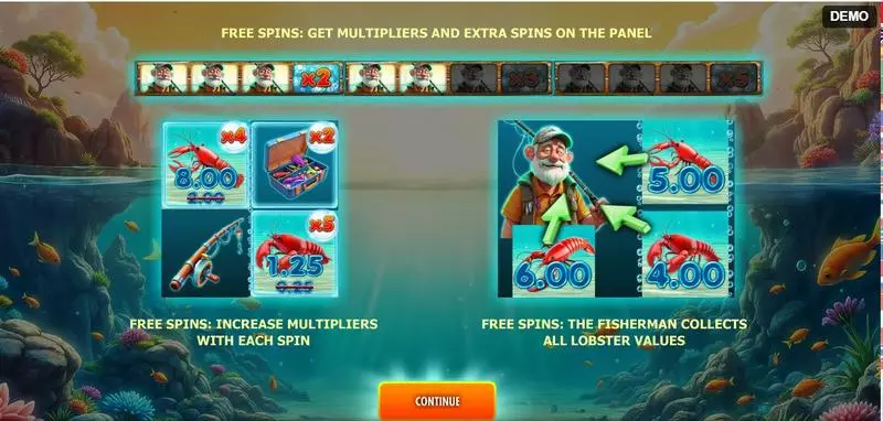 Info and Rules - Red Rake Gaming Lobster Splash Slot