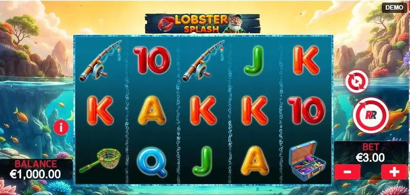 Main Screen Reels - Red Rake Gaming Lobster Splash Slot